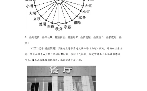 专题12地球的运动_新高考复习资料_2022年新高考复习资料_2022年高考地理全二轮复习高频考点热点专项突破训练_专题12地球的运动综合训练（原卷版+解析版）