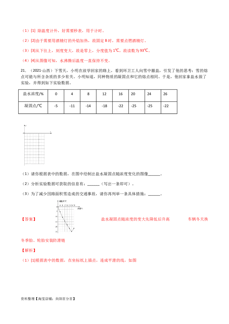 专题03物态变化-（2022-2020）三年中考物理试题分项汇编（全国通用）（解析版）_8、物理总复习_8.中考物理总复习_2023年中考复习资料_专项复习_解析版