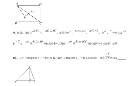 精品解析：2024年上海市杨浦区中考三模数学试题（原卷版）_0122026上海中考一模二模真题试卷_2025-2012年_2.上海中考数学一模二模（12-24）_二模_赠品：三模真题、分类汇编