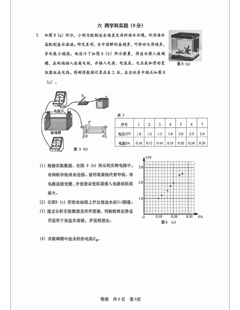 徐汇二模物理试卷_0122026上海中考一模二模真题试卷_2026上海二模更新中1_徐汇