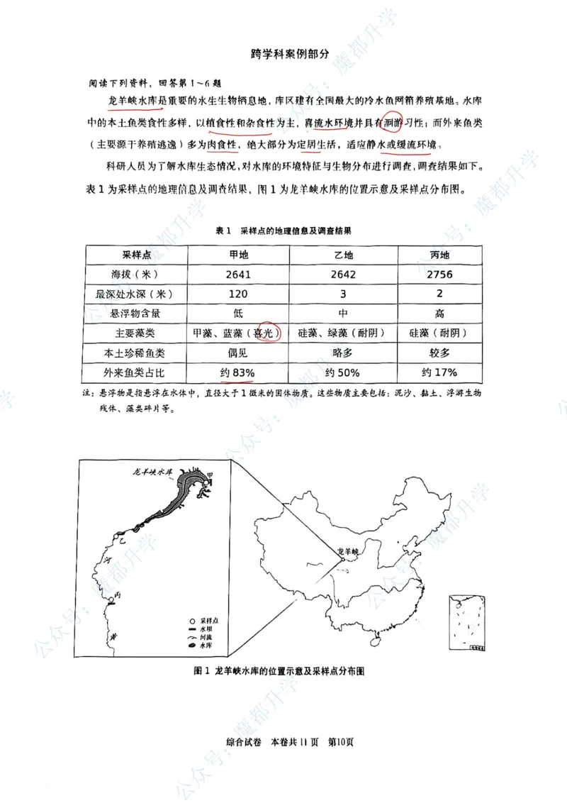 普陀跨学科手写参考答案_0122026上海中考一模二模真题试卷_2026上海二模更新中1_普陀