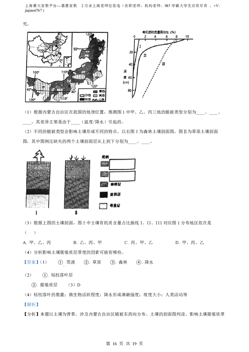 精品解析：上海市复旦大学附属中学2022-2023学年高一下学期期末地理试题（解析版）_0122026上海中考一模二模真题试卷_2026年上海一模_上海1500初中高中试卷_高中_高一_下学期_3：期末