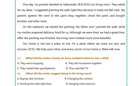 人教八上阅读理解Unit1-8_最新人教版英语八年级上册_新版_初中英语8上新更新第三套可选择_12语法填空、完型填空、阅读理解