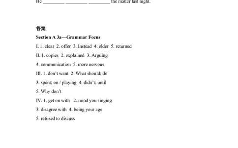 SectionA3a&mdash;GrammarFocus_人教版英语八年级下册_旧版_4人教版英语8年级下册视频_人教英语八年级下课时练习（113份）_同步练习3_Unit4Whydon'tyoutalktoyourparents练习（4份打包）