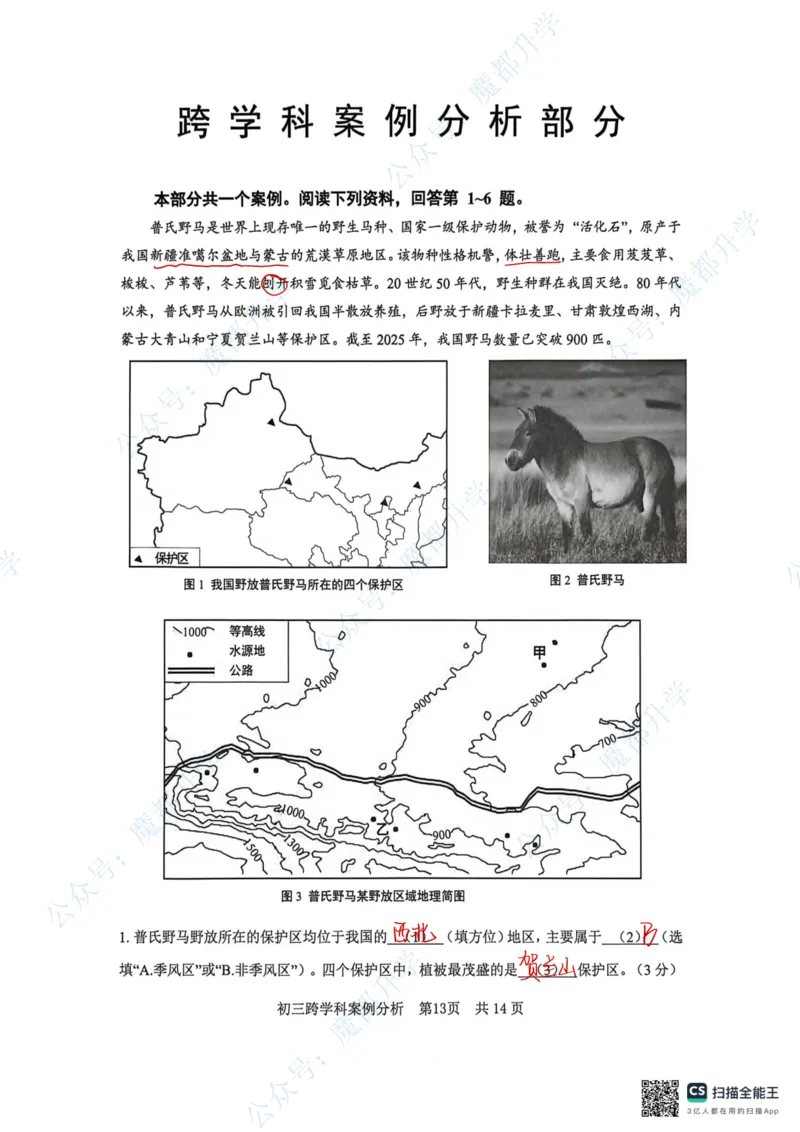 松江跨学科参考答案_0122026上海中考一模二模真题试卷_2026上海二模更新中1_松江