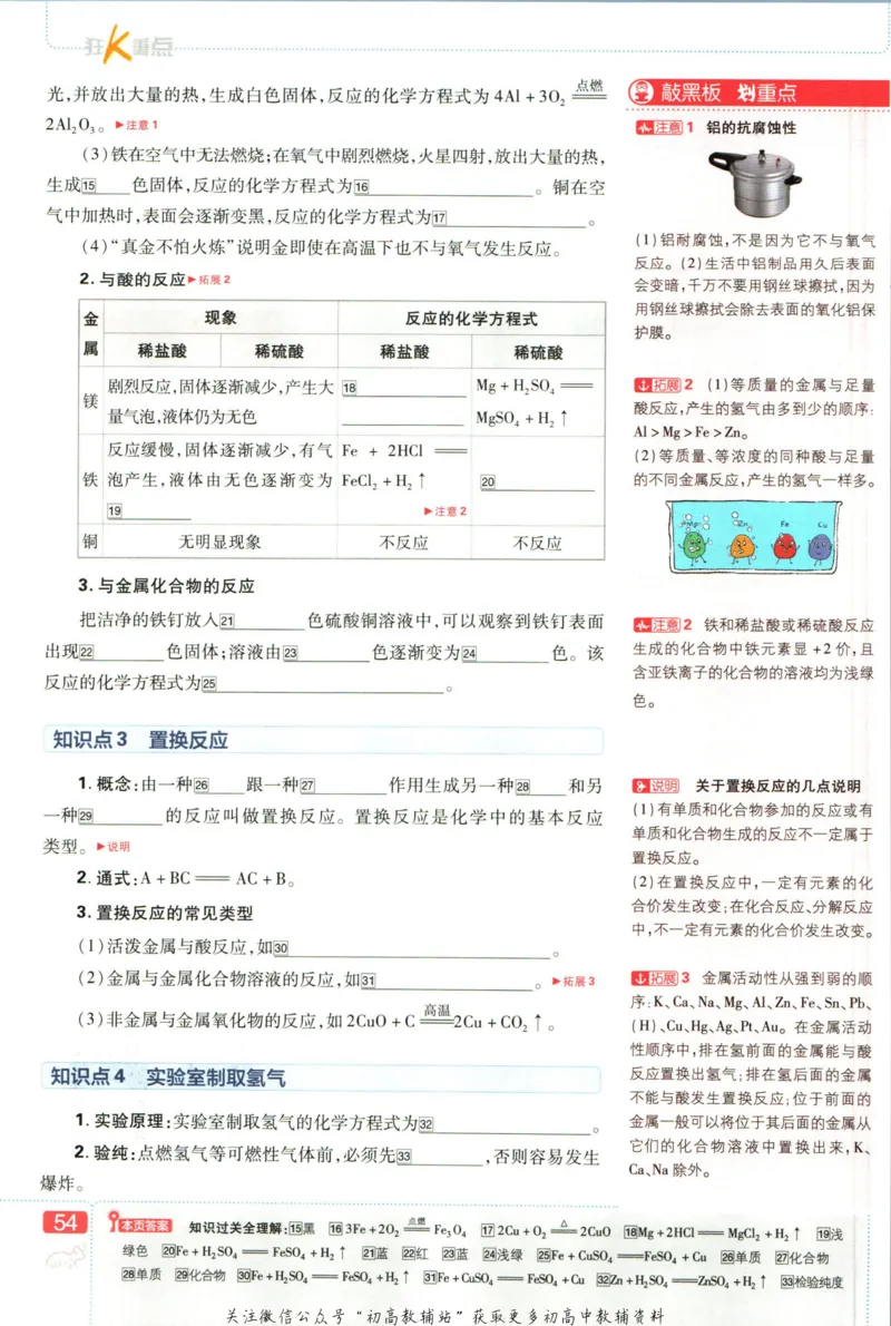 初中必刷题九年级上册化学沪教版狂k重点_2026沪教牛津版英语_05.4沪教版-上册-化学
