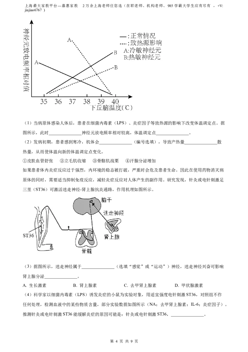 精品解析：2023届上海市金山区高三二模生物试题（原卷版）_0122026上海中考一模二模真题试卷_2026年上海一模_上海1500初中高中试卷_高中_高三_模拟卷_生物