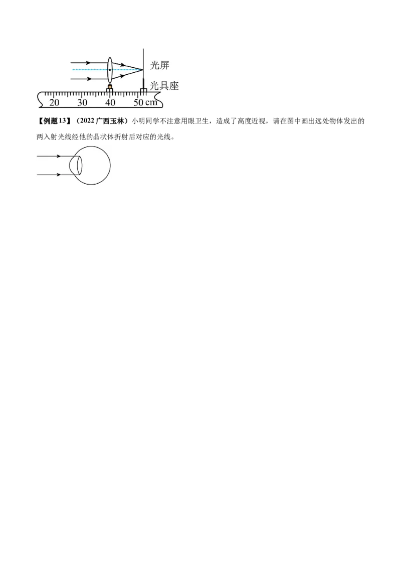 专题13透镜及其应用单元知识点讲解与典型题解析（原卷版）_8、物理总复习_8.中考物理总复习_2023年中考复习资料_一轮复习_讲义+练习2023届中考物理一轮单元复习讲练考（全国通用）