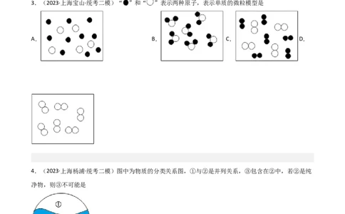 专题01物质变化与性质构成与分类（原卷版）_0122026上海中考一模二模真题试卷_2025-2012年_5.上海中考化学一模二模（12-24）_二模_2023年上海市中考化学二模试卷（15份）