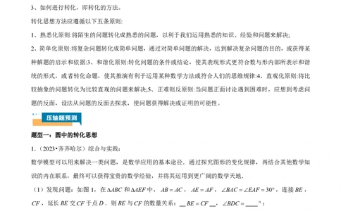 专题16转化思想在两种题型中的应用（解析版）_0122026上海中考一模二模真题试卷_2026年上海一模_上海1500初中高中试卷_初中_中考数学压轴题（全国通用）