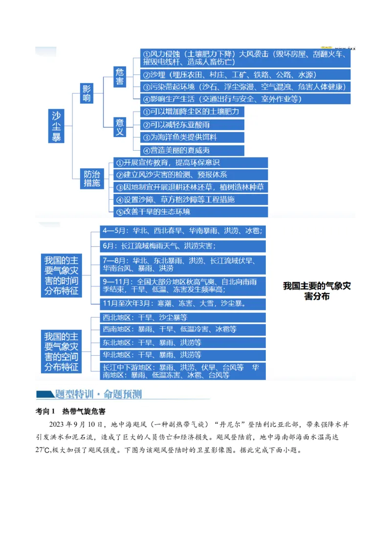 专题07自然灾害（讲义）（原卷版）_新高考复习资料_2024年新高考复习资料_二轮复习资料_2024年高考地理二轮复习讲练测（新教材新高考）_配套讲义