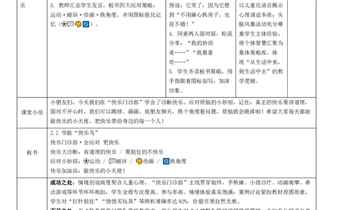 2.2《学做快乐鸟&mdash;&mdash;快乐门诊部会应对更快乐》教学设计(1)(1)_26新二年级道法下册（统编版）_版本一_部编版道德与法治2下_2026春新版_第二套