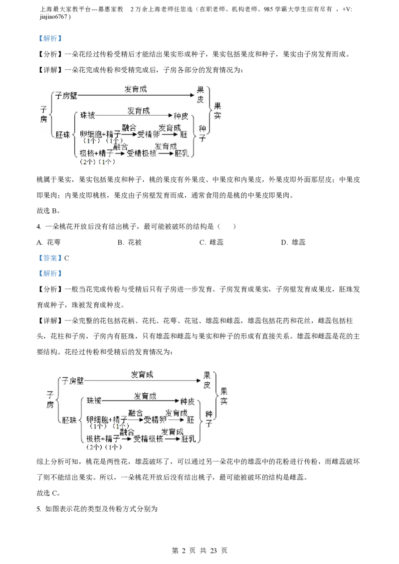 精品解析：上海市闵行区2022-2023学年九年级上学期期末练习生命科学试题（解析版）_0122026上海中考一模二模真题试卷_2026年上海一模_上海1500初中高中试卷_初中_九年级_上学期_3：期末