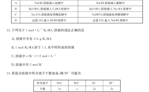 安徽省江淮名校2025-2026学年高一上学期阶段联考-化学（冲本A）_2025年11月高一试卷_251123安徽省江淮名校2025-2026学年高一上学期阶段联考（全）