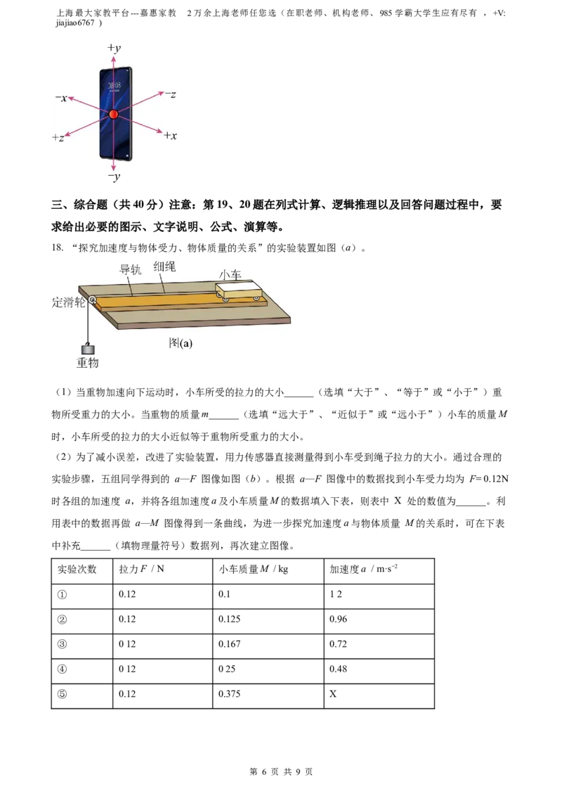 精品解析：2023届上海市黄浦区高三上学期综合练习（一模）物理试题（原卷版）_0122026上海中考一模二模真题试卷_2026年上海一模_上海1500初中高中试卷_高中_高三_模拟卷_物理