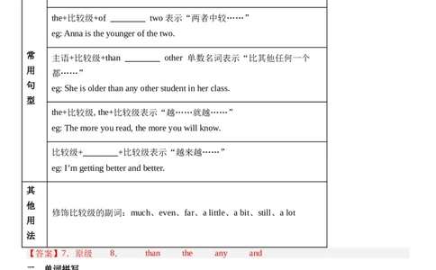 Unit3SameorDifferent_第三课时SectionA(GrammarFocus）分层作业卷（解析版）_最新人教版英语八年级上册_新版_初中英语8上新更新第三套可选择_04习题试卷_2.分层练习