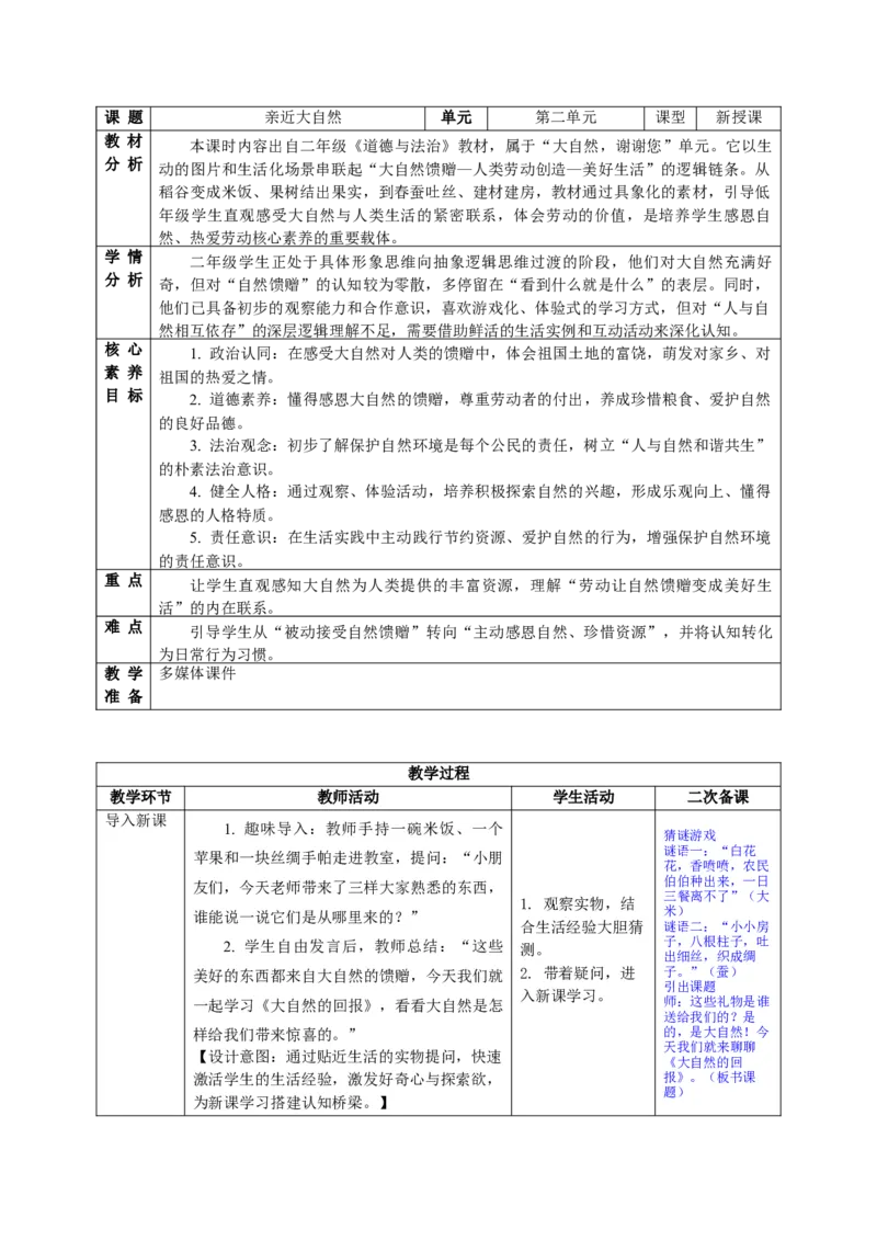 26年春季道德与法治二年级下册（32课时）教案+二次备课+教学反思(1)_26新二年级道法下册（统编版）_版本一_部编版道德与法治2下_2026春新版