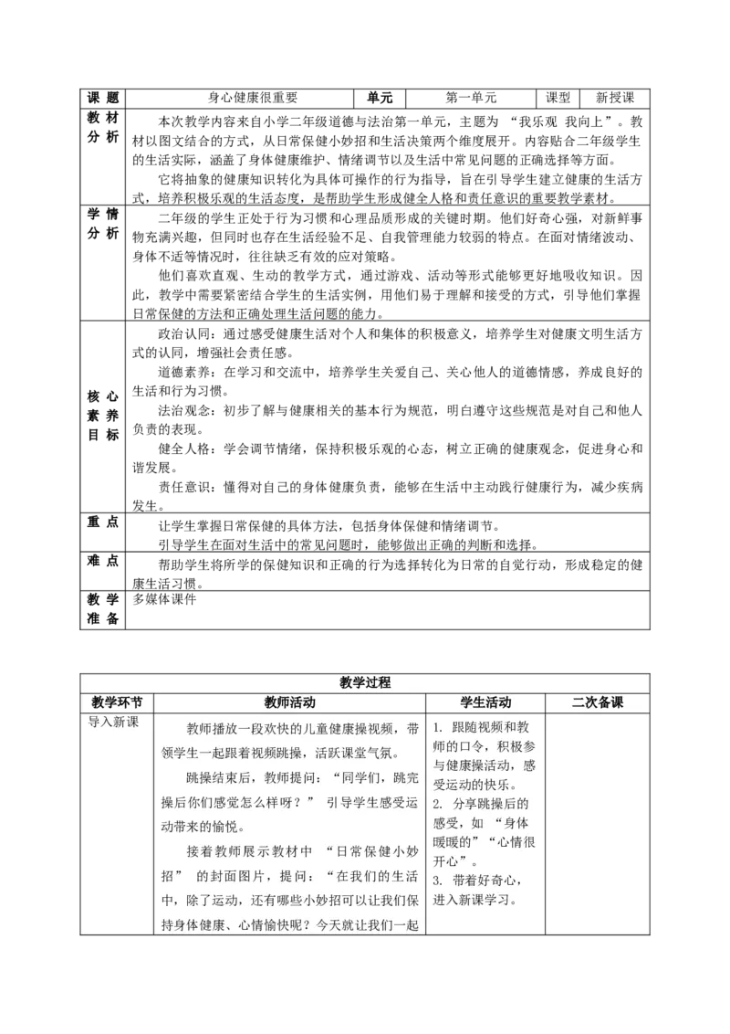 26年春季道德与法治二年级下册（32课时）教案+二次备课+教学反思(1)_26新二年级道法下册（统编版）_版本一_部编版道德与法治2下_2026春新版