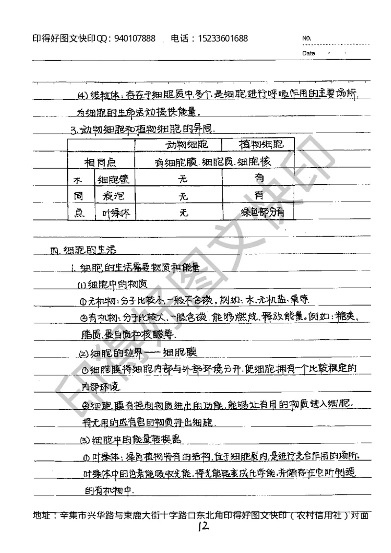 中考状元笔记生物_初中资料