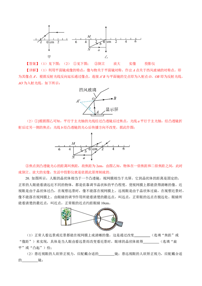 专题02光学（测试）(全国通用）解析版_8、物理总复习_8.中考物理总复习_2024年中考复习资料_二轮复习资料_完2024年中考物理二轮复习课件+讲义+练习（全国通用）