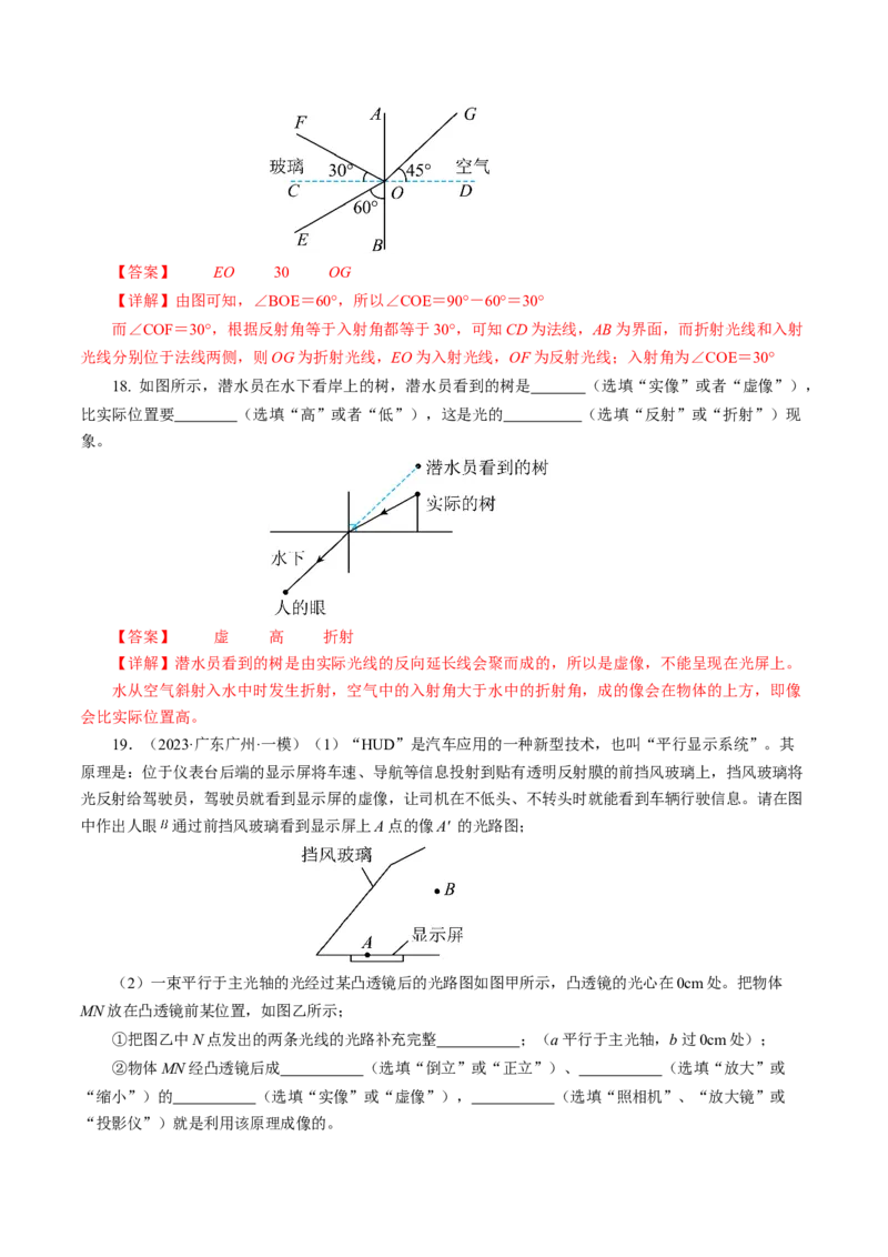 专题02光学（测试）(全国通用）解析版_8、物理总复习_8.中考物理总复习_2024年中考复习资料_二轮复习资料_完2024年中考物理二轮复习课件+讲义+练习（全国通用）