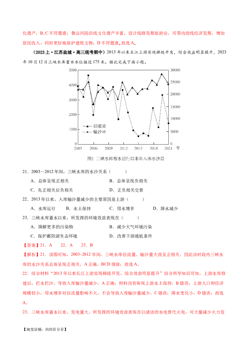专题13区域协调发展提分突破（5大易错）-备战2024年高考地理考试易错题（全国通用）（解析版）_新高考复习资料_2024年新高考复习资料_专项复习资料_教师版（含答案解析）