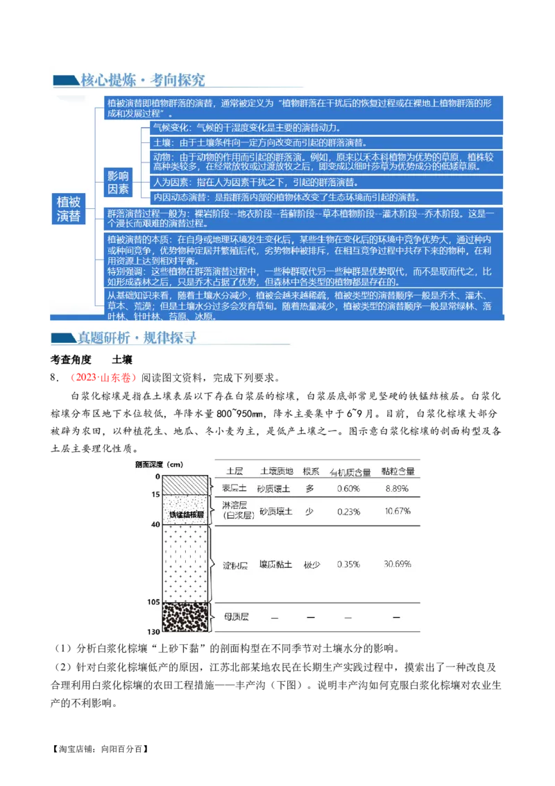 专题06自然地理环境的整体性与差异性（含生物与环境、冻土）（讲义）（解析版）_新高考复习资料_2024年新高考复习资料_二轮复习资料_2024年高考地理二轮复习讲练测（新教材新高考）