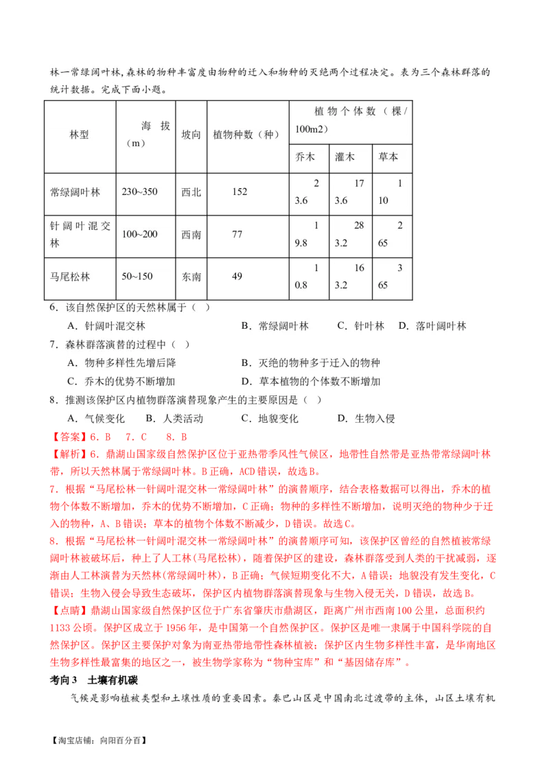 专题06自然地理环境的整体性与差异性（含生物与环境、冻土）（讲义）（解析版）_新高考复习资料_2024年新高考复习资料_二轮复习资料_2024年高考地理二轮复习讲练测（新教材新高考）