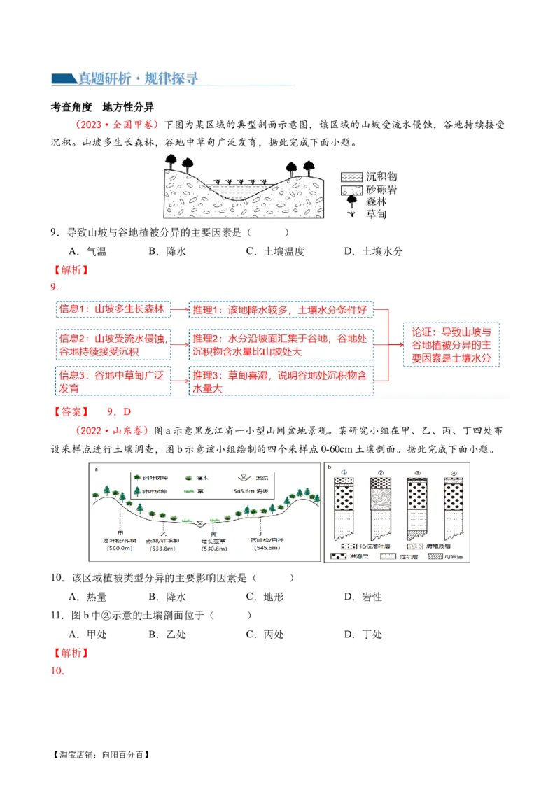 专题06自然地理环境的整体性与差异性（含生物与环境、冻土）（讲义）（解析版）_新高考复习资料_2024年新高考复习资料_二轮复习资料_2024年高考地理二轮复习讲练测（新教材新高考）