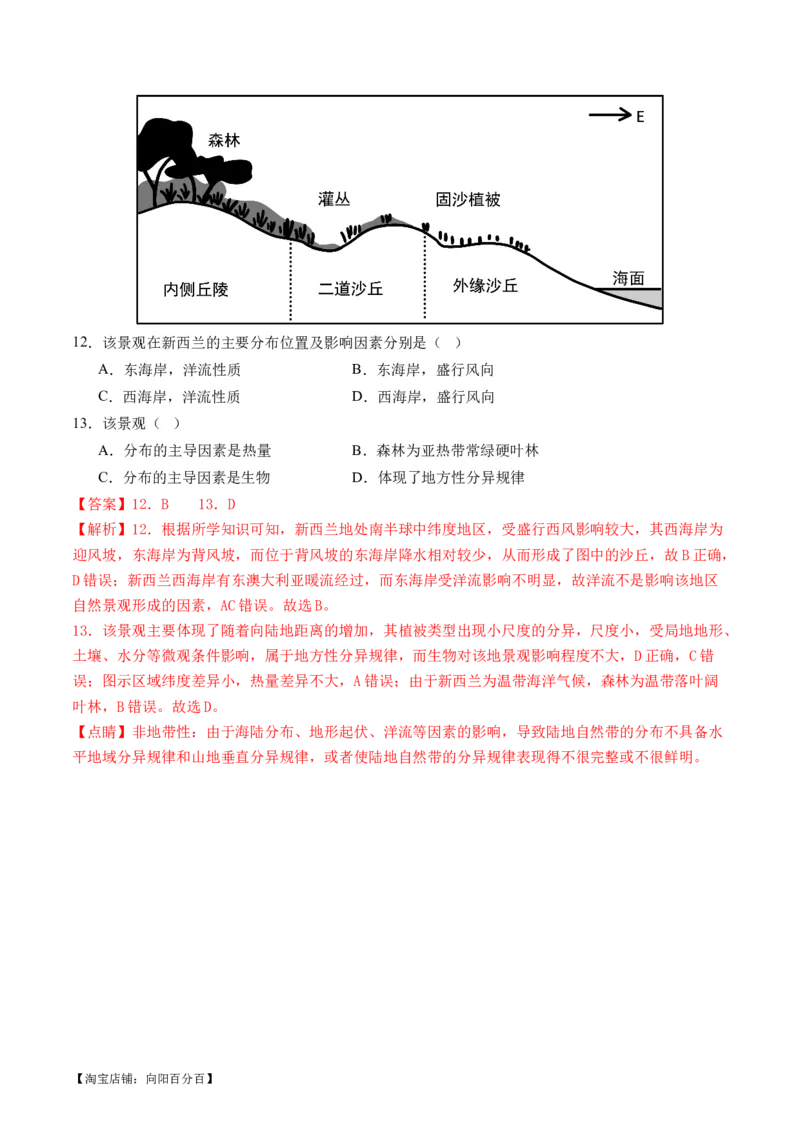 专题06自然地理环境的整体性与差异性（含生物与环境、冻土）（讲义）（解析版）_新高考复习资料_2024年新高考复习资料_二轮复习资料_2024年高考地理二轮复习讲练测（新教材新高考）