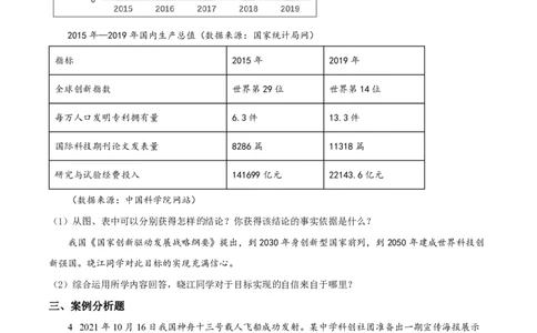 精品解析：上海市复旦五浦汇实验学校2022-2023学年九年级上学期期末道德与法治试题（原卷版）_0122026上海中考一模二模真题试卷_2026年上海一模_上海1500初中高中试卷_初中_九年级