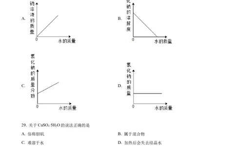 精品解析：2023年上海市徐汇区中考一模化学试题（原卷版）_0122026上海中考一模二模真题试卷_2025-2012年_5.上海中考化学一模二模（12-24）_一模_2023年上海市中考化学一模试卷（15区）