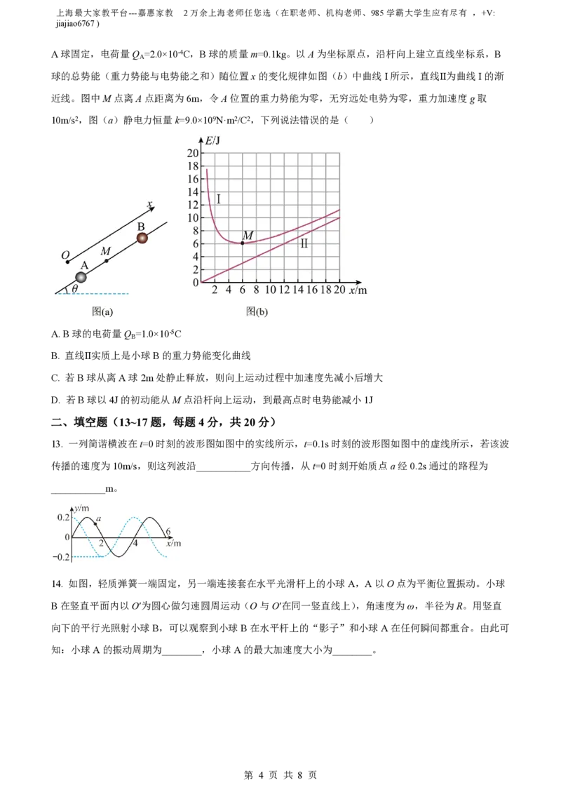 精品解析：上海市延安中学2022-2023学年高三上学期期中物理试题(等级考)（原卷版）_0122026上海中考一模二模真题试卷_2026年上海一模_上海1500初中高中试卷_高中_高三_上学期_2：期中