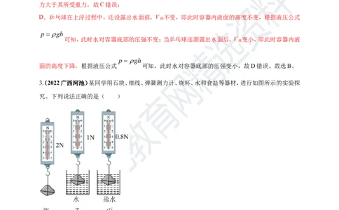 专题11浮力及阿基米德定律问题（解析版）_8、物理总复习_8.中考物理总复习_2023年中考复习资料_专项复习_2023年用小微专题精准练助力中考物理四点问题大突破