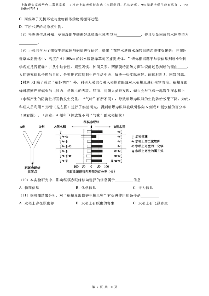 精品解析：上海市徐汇区2022~2023学年高三上学期第一次模拟考试生物试题（原卷版）_0122026上海中考一模二模真题试卷_2026年上海一模_上海1500初中高中试卷_高中_高三_模拟卷_生物
