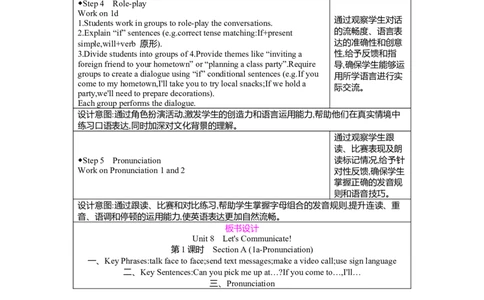 Unit8Let'sCommunicate!第1课时SectionA(1a-Pronunciation)教案人教版（2024）八年级上册_最新人教版英语八年级上册_新版_初中英语8上新更新第二套可选择_04教案（齐全）_中文版（齐全）