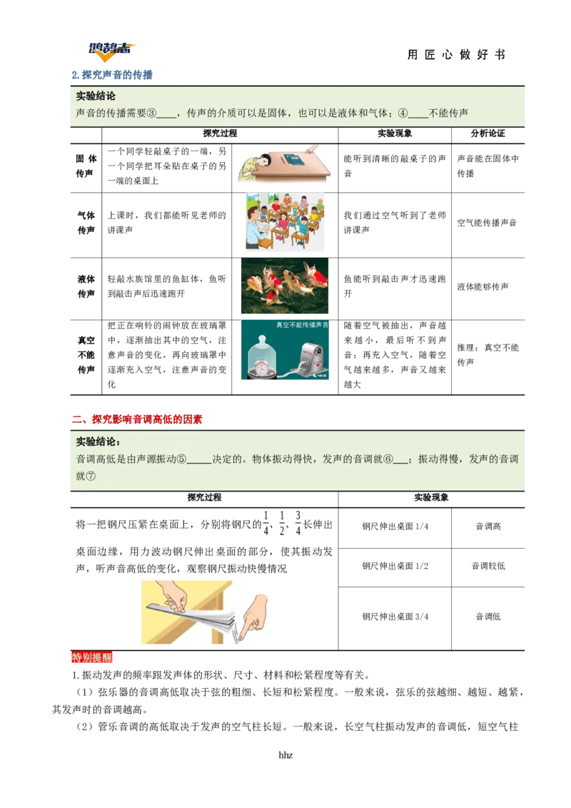 专题01声现象（讲义）（原卷版）_8、物理总复习_《2025年中考复习讲义》物理