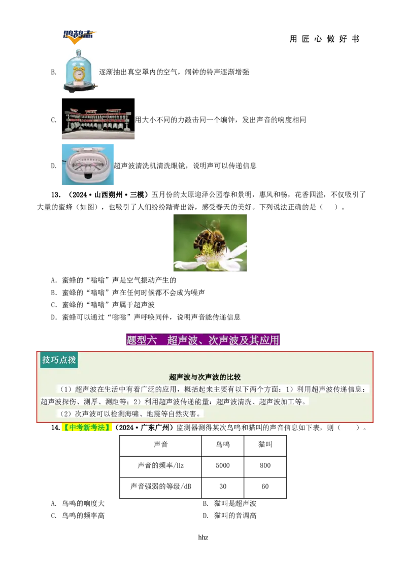 专题01声现象（讲义）（原卷版）_8、物理总复习_《2025年中考复习讲义》物理