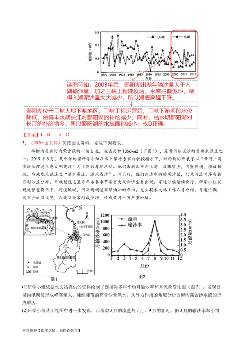 专题04微专题水量平衡、含沙量与输沙量、湖泊（讲义）（解析版）_新高考复习资料_2024年新高考复习资料_二轮复习资料_2024年高考地理二轮复习讲练测（新教材新高考）_配套讲义