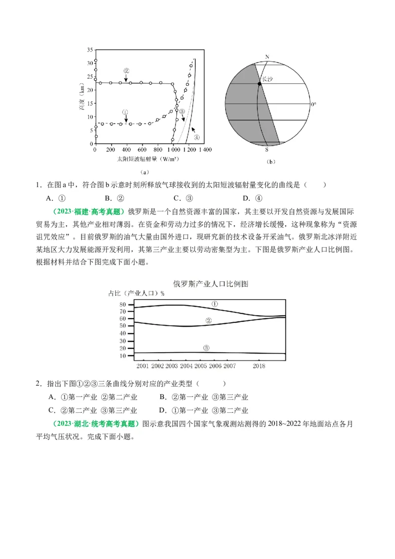 专题05&ldquo;组合排序类&rdquo;选择题答题技巧（原卷版）_新高考复习资料_2024年新高考复习资料_二轮复习资料_2024年高考地理二轮热点题型归纳与变式演练（新高考通用）