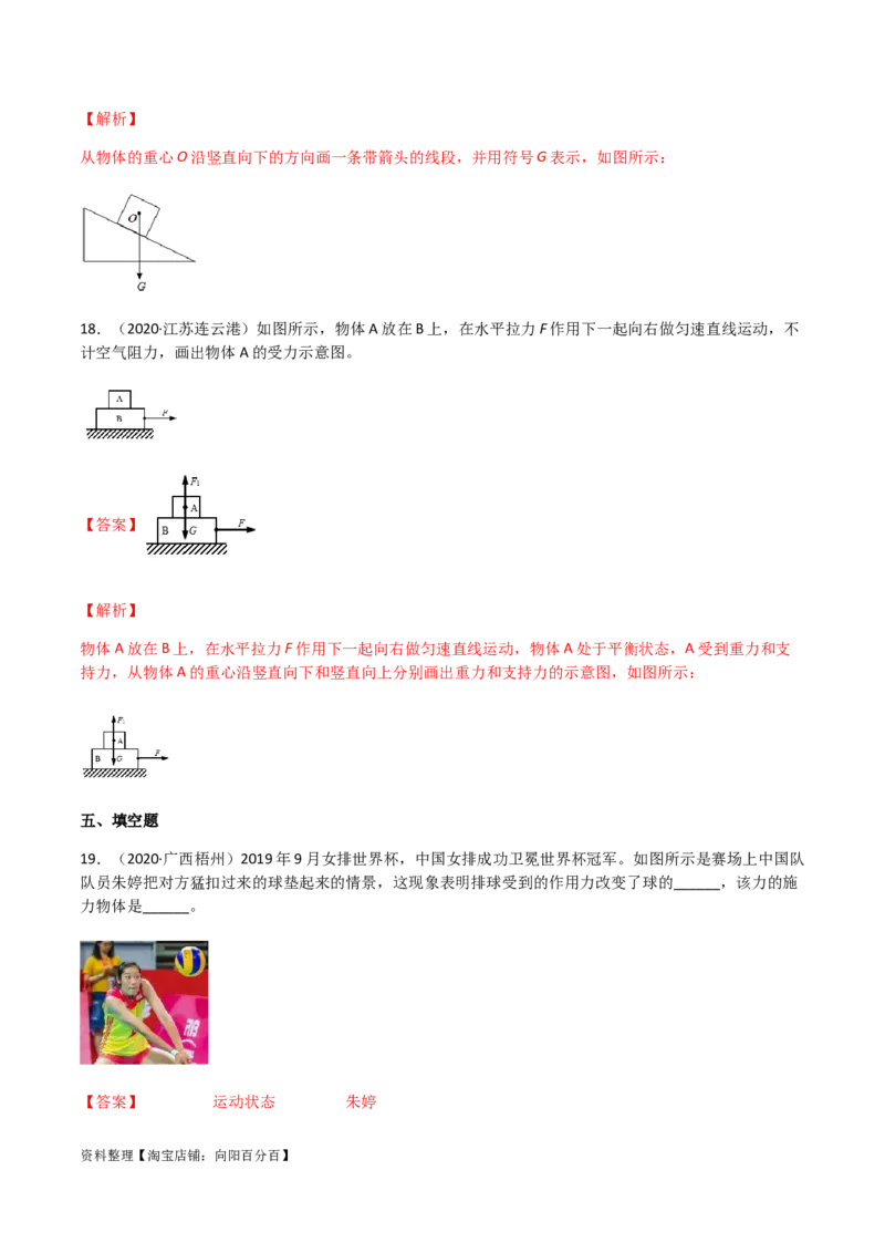 专题07力-（2022-2020）三年中考物理试题分项汇编（全国通用）（解析版）_8、物理总复习_8.中考物理总复习_2023年中考复习资料_专项复习_解析版