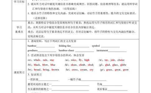 Unit4课时2SectionA（Pronunciation&2a-2e）（导学案）_最新人教版英语八年级上册_新版_初中英语8上新更新第一套可选择_01.U4-U5.英语8上-教案+PPT课件+导学案+分层作业第1套_Unit4