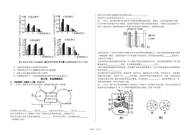 大庆铁人中学2024级高一下学期生物开学考试试题_2025年03月试卷_0316黑龙江省大庆铁人中学2024-2025学年高一下学期开学考试