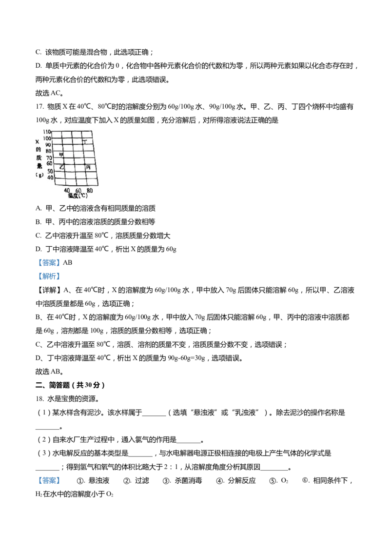 上海市黄浦区2022届九年级上学期期末(一模）质量调研化学试卷（word解析版）_0122026上海中考一模二模真题试卷_2025-2012年_5.上海中考化学一模二模（12-24）_一模_1试卷word版