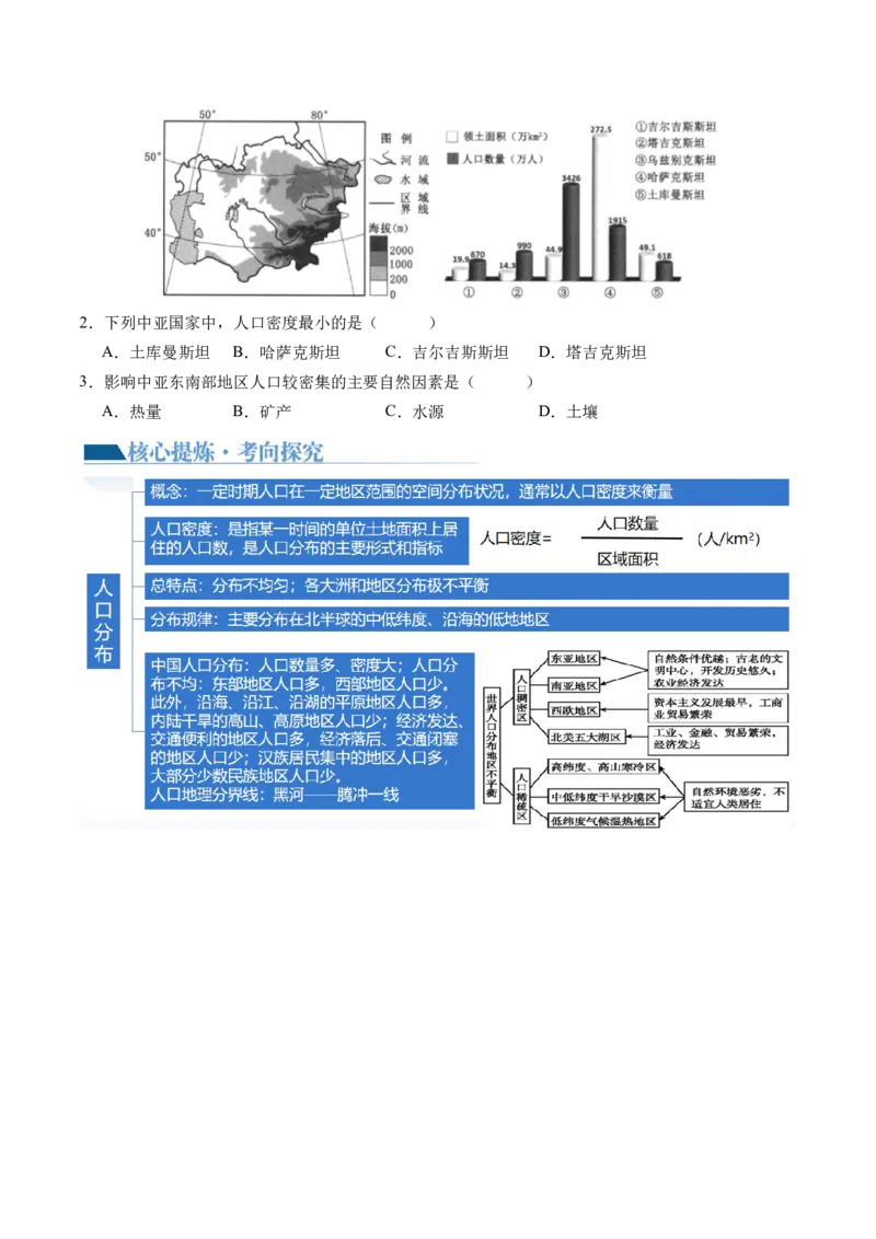 专题08人口与城市（讲义）（原卷版）_新高考复习资料_2024年新高考复习资料_二轮复习资料_2024年高考地理二轮复习讲练测（新教材新高考）_配套讲义