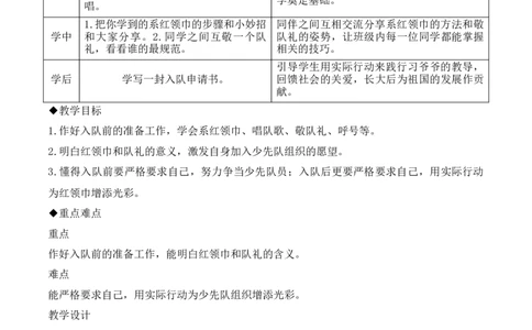 14.光荣的少先队第二课时素养教案_26新一年级道法下册（统编版）_核心素养教案
