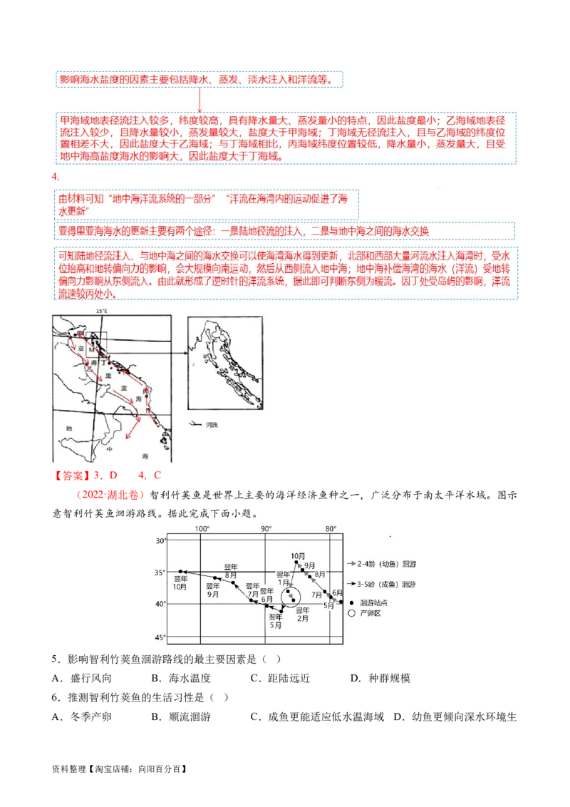 专题04水体运动规律（讲义）（解析版）_新高考复习资料_2024年新高考复习资料_二轮复习资料_2024年高考地理二轮复习讲练测（新教材新高考）_配套讲义_教师版（含答案解析）