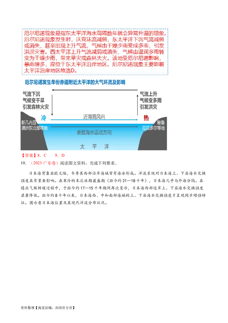 专题04水体运动规律（讲义）（解析版）_新高考复习资料_2024年新高考复习资料_二轮复习资料_2024年高考地理二轮复习讲练测（新教材新高考）_配套讲义_教师版（含答案解析）