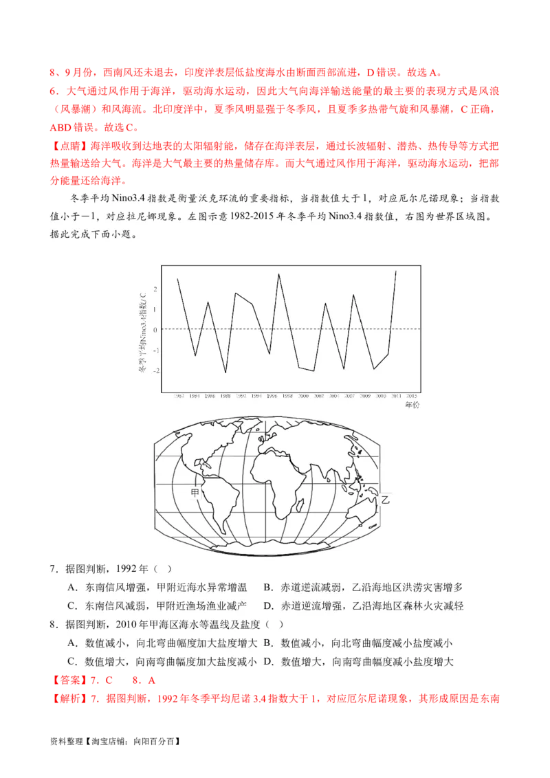 专题04水体运动规律（讲义）（解析版）_新高考复习资料_2024年新高考复习资料_二轮复习资料_2024年高考地理二轮复习讲练测（新教材新高考）_配套讲义_教师版（含答案解析）