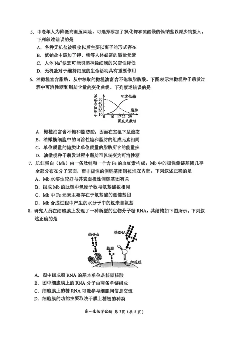 山东省日照市2025-2026学年高一上学期期中校际联合考试生物试卷(图片版含答案)_2025年12月高一试卷_251212山东省日照市2025-2026学年高一上学期期中校际联合考试（全）